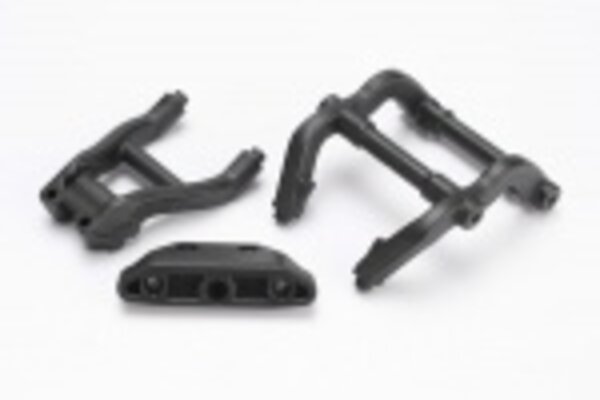 Traxxas 6777 Wheelie bar mounts/ rear skidplate (black)