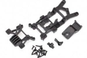 Traxxas 6720 Body mounts, front & rear/ 3x12mm CS (4)/ 3x12mm shoulder screw (2)/ 3x10mm flat-head machine screw (8)/ 3x12mm BCS (1)
