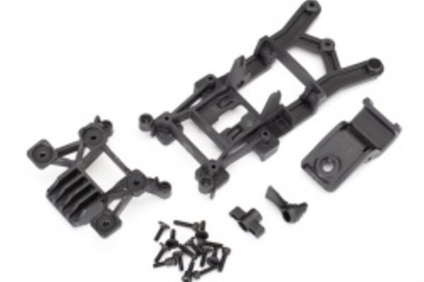 Traxxas 6720 Body mounts, front & rear/ 3x12mm CS (4)/ 3x12mm shoulder screw (2)/ 3x10mm flat-head machine screw (8)/ 3x12mm BCS (1)