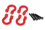 Traxxas 8234R Bumper D-rings, red (front or rear)/ 2.0x12 CS (4)