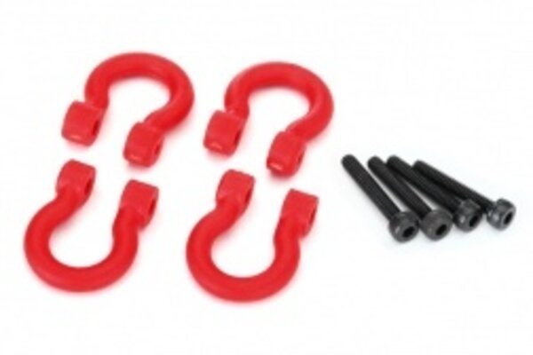 Traxxas 8234R Bumper D-rings, red (front or rear)/ 2.0x12 CS (4)