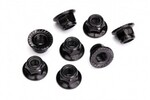 Traxxas 8447 Nuts, 5mm flanged nylon locking (steel, black serrated) (8)