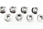 Traxxas 5147X Nuts, 5mm flanged nylon locking (steel, serrated) (8)