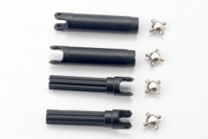 Traxxas 7150 Half shafts, left or right (internal splined half shaft (2)/external splined half shaft) (2))/ metal u-joints (4)