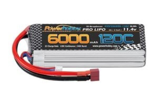 Powerhobby PHB3S6000120CDEANS 3s 11.4V 6000mah 120c Graphne + HV Lipo Battery w Deans Plug