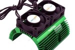 Powerhobby PHBPH1289GREEN   Heat Sink w Twin Turbo High Speed Cooling Fans