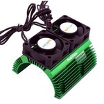 Power Hobby PHBPH1289GREEN   Heat Sink w Twin Turbo High Speed Cooling Fans