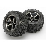 Traxxas 7174A Tires and wheels, assembled, glued (Gemini black chrome wheels, Talon tires, foam inserts) (2)