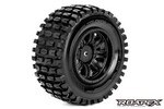 Roapex R/C ROPR1002-B  Tracker 1/10 Shortcourse Tire Black Wheel with 12mm Hex
