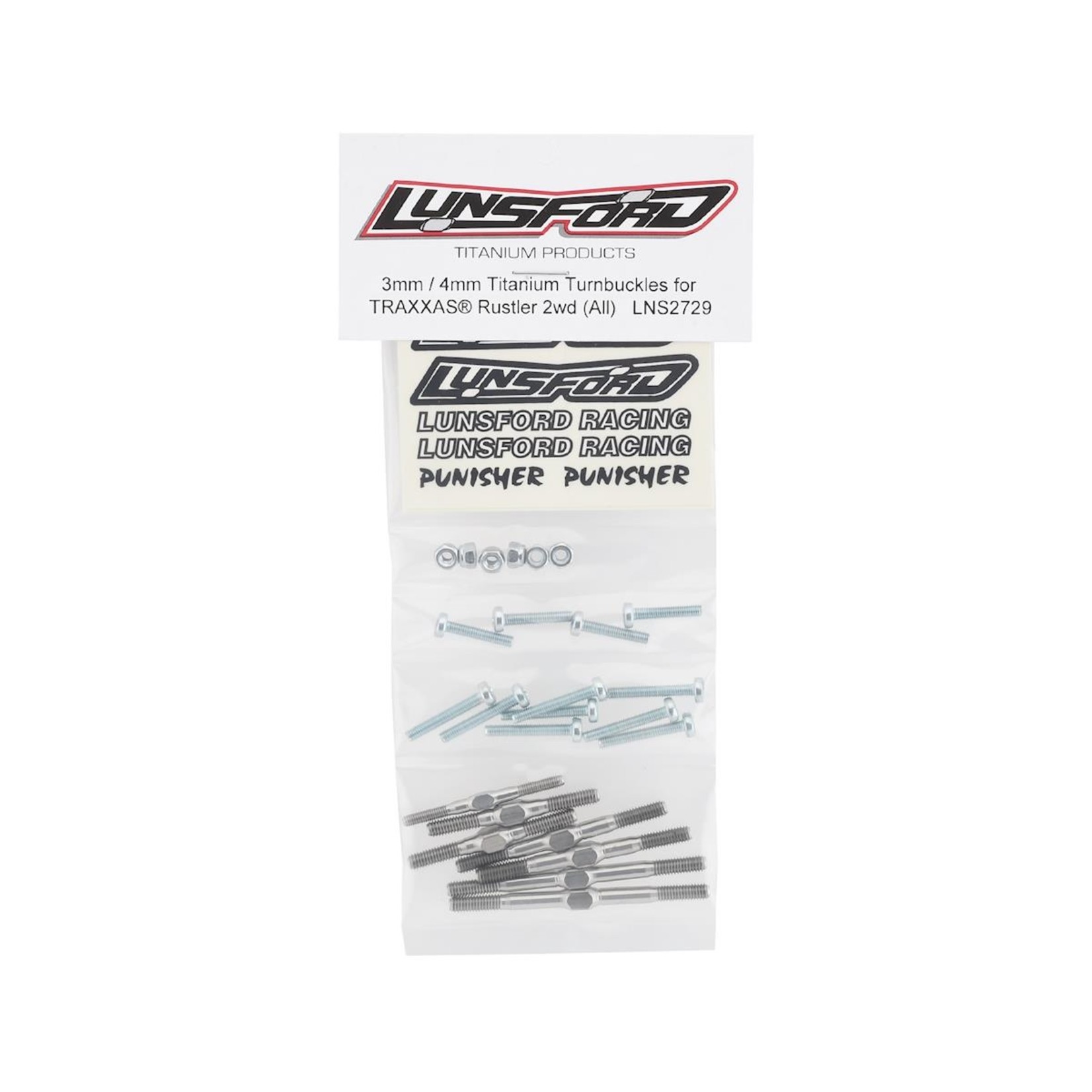 Lunsford Racing LNS2729  Titanium Turnbuckle Kit, 3/4mm, for Traxxas Rustler 2WD