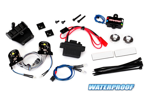 Traxxas 8038 LED light set, complete with power supply (contains headlights, tail lights, side marker lights, distribution block, and power supply) (fits #8130 body)