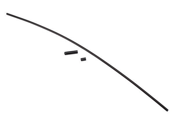 Traxxas 1726A Antenna, tube, black (1)/ vinyl antenna cap (1)/ wire retainer (1)