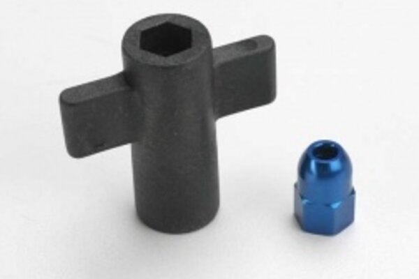 Traxxas 5526 Antenna crimp nut, aluminum (blue-anodized)/ antenna nut tools