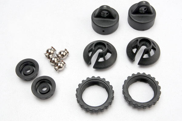 Traxxas 5465 Caps and spring retainers, GTR shock (upper cap (2)/ hollow balls (2)/ bottom cap (2)/ upper retainer (2)/ lower retainer (2))