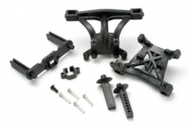 Traxxas 5314 Body mounts, front & rear/ body mount posts, front & rear/ 2.5x18mm screw pins (4)/ 4x10mm BCS (1)