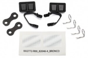Traxxas 8073 Mirrors, side, black (left & right)/ retainers (2)/ body clips (4) (fits #8010 body)
