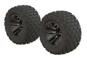 ARRMA ARA550086  ARRMA Dboots 'Fortress MT' Tire Set Glued Gun Metal (2)