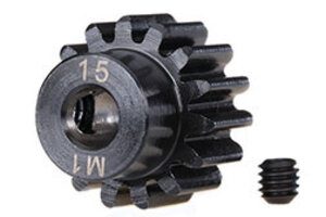 Traxxas 6487R Gear, 15-T pinion (machined) (1.0 metric pitch) (fits 5mm shaft)/ set screw