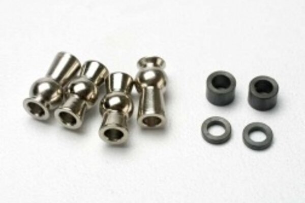 Traxxas 5355 Hollow ball, tall centered (2)/ tall offset hollow ball (2)/ bump steer adjustment shims; 3.5mm (2), 1.17mm (2)