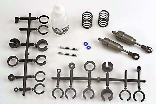 Traxxas 2658 Big Bore shocks (short) (hard-anodized & PTFE-coated T6 aluminum) (assembled with TiN shafts w/ springs)(f/r)(2) (Note: Assembled with 32mm shafts, 29mm shafts included)
