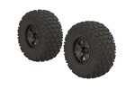 ARRMA ARA550087   'Fortress SC' Tire Set Glued Gun Metal (2)