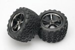 Traxxas 5374A Tires & wheels, assembled, glued (Gemini black chrome wheels, Talon tires, foam inserts) (2)