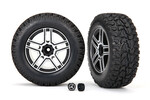 Traxxas 8872 Tires and wheels, assembled, glued (2.6' black, satin chrome-plated Mercedes-Benz® G 500®