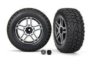 Traxxas 8872 Tires and wheels, assembled, glued (2.6' black, satin chrome-plated Mercedes-Benz® G 500®