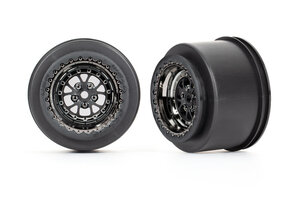 Traxxas 9473X Wheels, Weld black chrome (rear) (2)