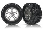 Traxxas 5174A Tires & wheels, assembled, glued (Split-Spoke satin-finish wheels, Talon tires, foam inserts)