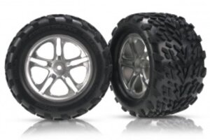 Traxxas 5174A Tires & wheels, assembled, glued (Split-Spoke satin-finish wheels, Talon tires, foam inserts)