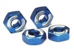 Traxxas 4954X Wheel hubs, hex,  6061-T6 aluminum (blue) (4)/ axle pins (2.5x10mm) (4)