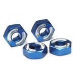 Traxxas 4954X Wheel hubs, hex,  6061-T6 aluminum (blue) (4)/ axle pins (2.5x10mm) (4)