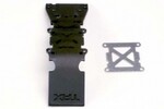 Traxxas 4937 Skidplate, front plastic (black)/ stainless steel plate