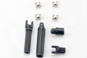 Traxxas 7056 Half shafts, center front (1), center rear (1) (internal splined half shafts (2)/external splined half shaft) (2))/ metal u-joints (4)