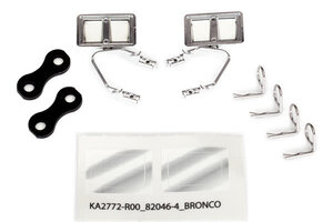 Traxxas 8073X Mirrors, side, chrome (left & right)/ retainers (2)/ body clips (4) (fits #8010 body)