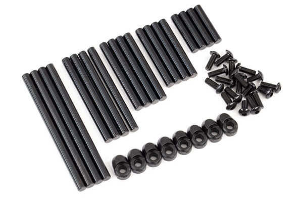 Traxxas 8940X Suspension pin set, complete (hardened steel), 4x64mm (4), 4x22mm (4), 4x38mm (4), 4x33mm (4), 4x47mm (4)/ 3x8mm BCS (14)/ 3x6mm BCS (4)/ retainers (8)