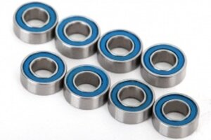 Traxxas 7019R Ball bearings, blue rubber sealed (4x8x3mm) (8)