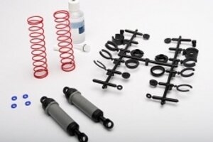 Traxxas 3762A Ultra Shocks (gray) (xx-long) (complete w/ spring pre-load spacers & springs) (rear) (2)