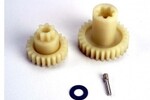 Traxxas 4995 Primary gears: forward (28-T)/ reverse (22-T)/ set screw yoke pin, M3/12 (1)/ 5x10x0.5mm PTFE-coated washer (1)