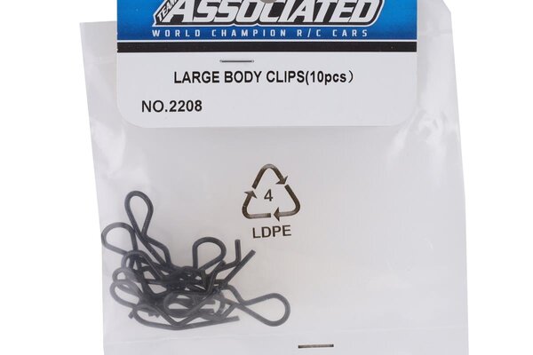 Team Associated ASC2208	2208 Large Body Clips (10)