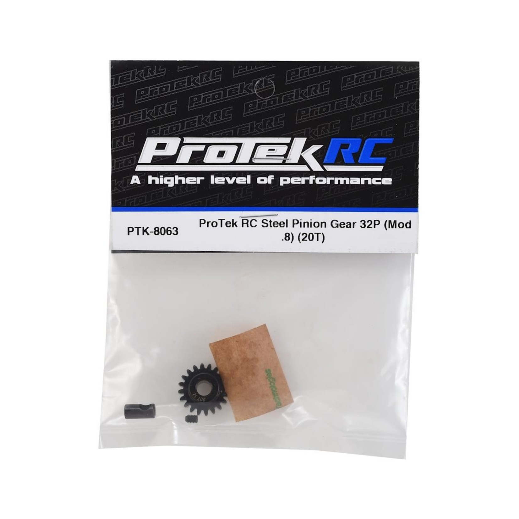Protek R/C PTK-8063 ProTek  RC Steel 32P Pinion Gear w/3.17mm Reducer Sleeve (Mod .8) (5mm Bore) (20T)