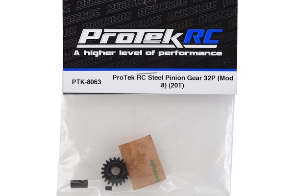 Protek RC PTK-8063 ProTek  RC Steel 32P Pinion Gear w/3.17mm Reducer Sleeve (Mod .8) (5mm Bore) (20T)