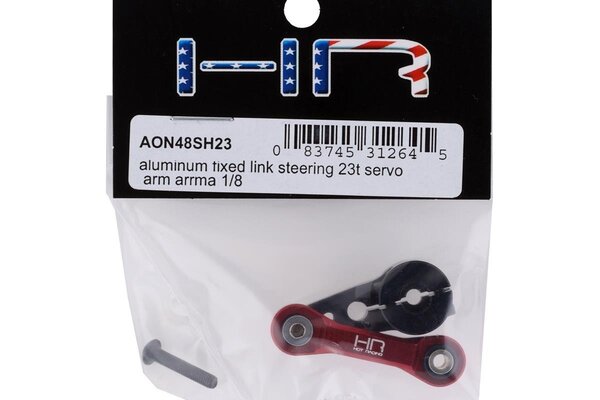 Hot Racing HRAAON48SH23  Arrma 6S Aluminum Fixed Link Steering Servo Arm (Black) (23T)