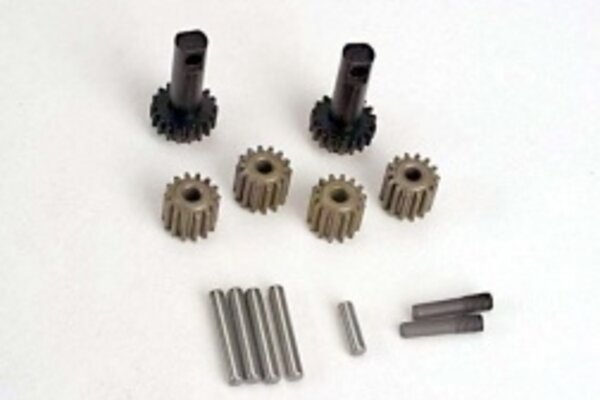 Traxxas 2382 Planet gears (4)/ planet shafts (4)/ sun gears (2)/sun gear alignment shaft (1) all hardened steel
