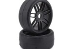GRP GTX02-S1 GT - TO2 Slick Belted Pre-Mounted 1/8 Buggy Tires (Black) (2) (S1)