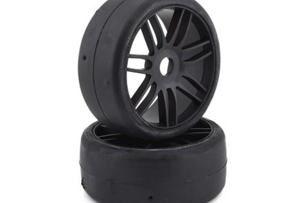 GRP GTX02-S1 GT - TO2 Slick Belted Pre-Mounted 1/8 Buggy Tires (Black) (2) (S1)