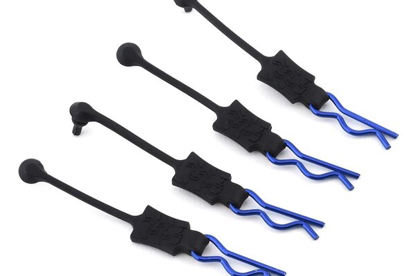 Hot Racing HRABWP39E06  BWP39E06 Body Clip Retainers, 1/8th Scale, Blue (4)