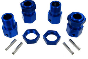 Redcat Racing Aluminum Wheel Hex w/ Nut Set (4pcs ea.)(Blue)