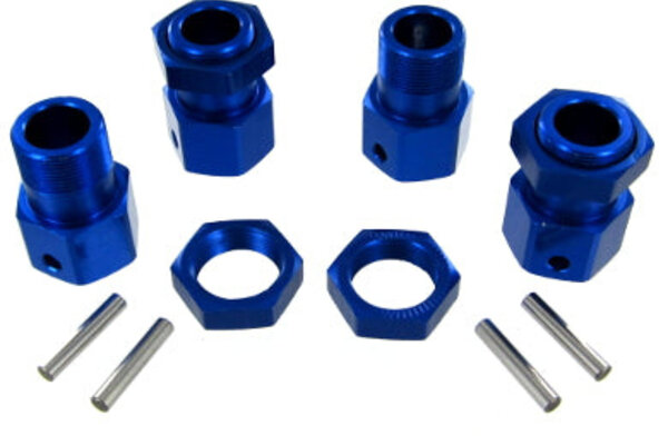 Redcat Racing Aluminum Wheel Hex w/ Nut Set (4pcs ea.)(Blue)